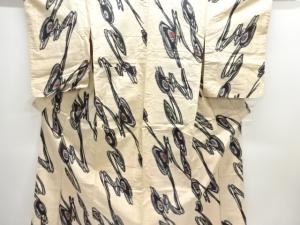 アンティーク　抽象模様織り出し銘仙着物